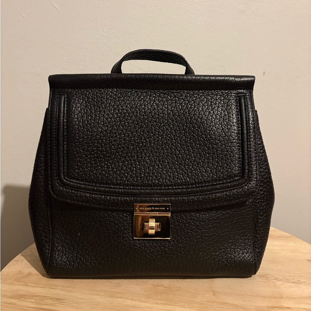 Kate Spade Black Leather Mini Backpack